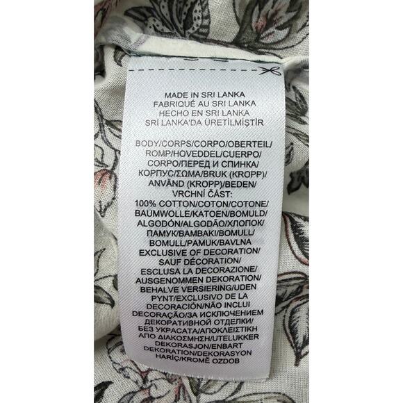 Lauren Ralph Lauren Womens Floral Button Shirt 2X Cotton Blouse Cream New - Picture 8 of 9